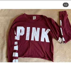 Pink Long sleeve crop top